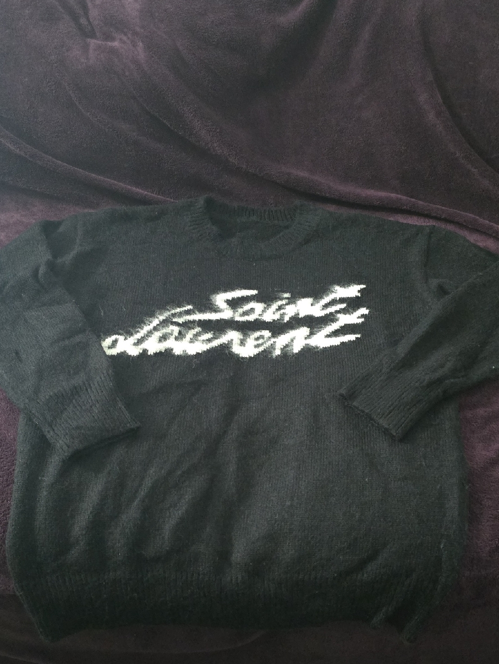 Black Sweater with White SL Script Logo